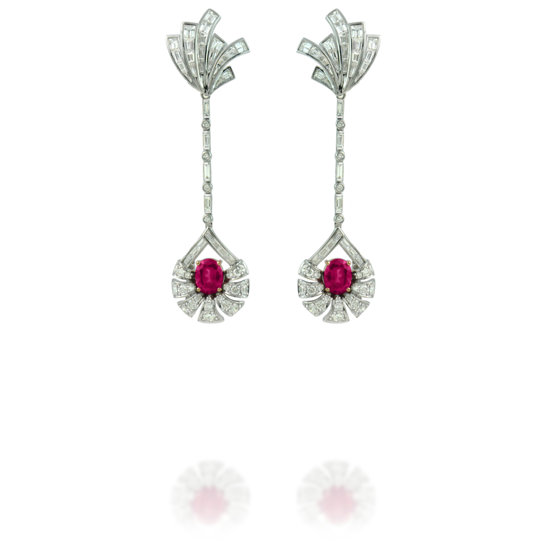 Ruby and Diamond Earrings (short)